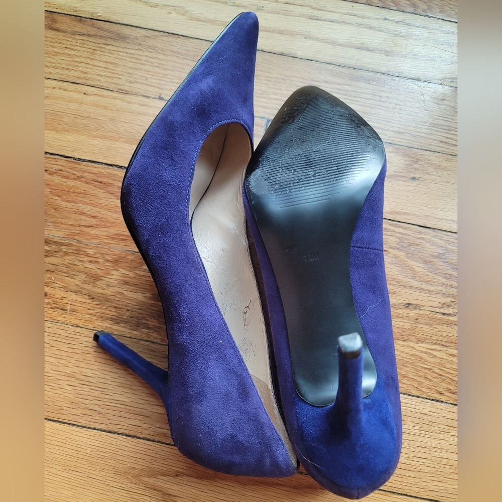 Guess Blue Suede 3 1/2 Pointy Toe Stiletto Size 7 1/2 - Picture 12 of 15